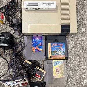 Classic NES Console with 2 Controllers and 3 games